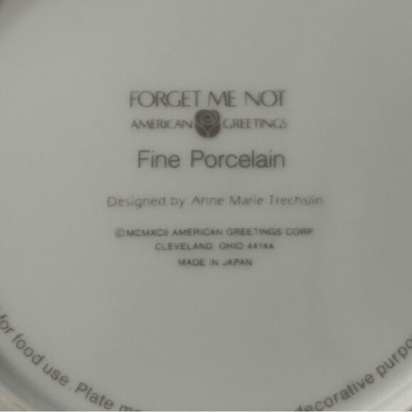Forget Me Not American Greetings Vintage Christmas 1992 Keepsake Small plate - Picture 14 of 16